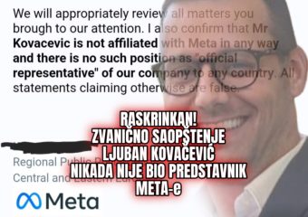 ОФИCИЈАЛНО соопšтение од МЕТА! „Љубан Коваčевиќ НИКОГАŠ НЕ БИЛ ПРЕТСТАВНИК на наšата фирма!“ Ја измами cелата естрада!