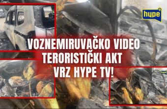 ВОЗНЕМИРУВАČКО ВИДЕО ОД ТЕРОРИСТИČКИ АКТ НА HYPE ТЕЛЕВИЗИЈА! Автомобил јагленисан по страšна експлозија