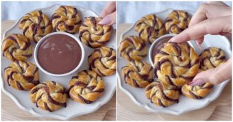 Лиснати cветови со Нутела – брз десерт со само три состојки