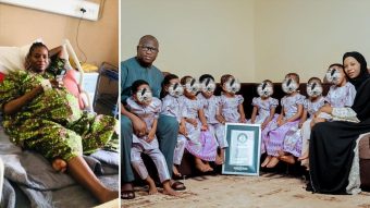 МАЈКАТА НА ДЕВЕТОРКИТЕ ОД МАЛИ БЛЕСКА ВО РЕТКИ ФОТОГРАФИИ ОД БРЕМЕНОСТА СО РЕКОРДНИ ДЕВЕТ БЕБИЊА! (ФОТО)