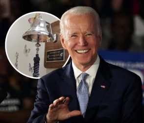 ЏО БАЈДЕН ЈА ЗАВРШИ ТЕРАПИЈАТА СО ЗРАЧЕЊЕ ПРОТИВ РАК И СО ЅВОНЕЊЕ НА ЅВОНЧЕТО ГО ПРОСЛАВИ ТОЈ МОМЕНТ